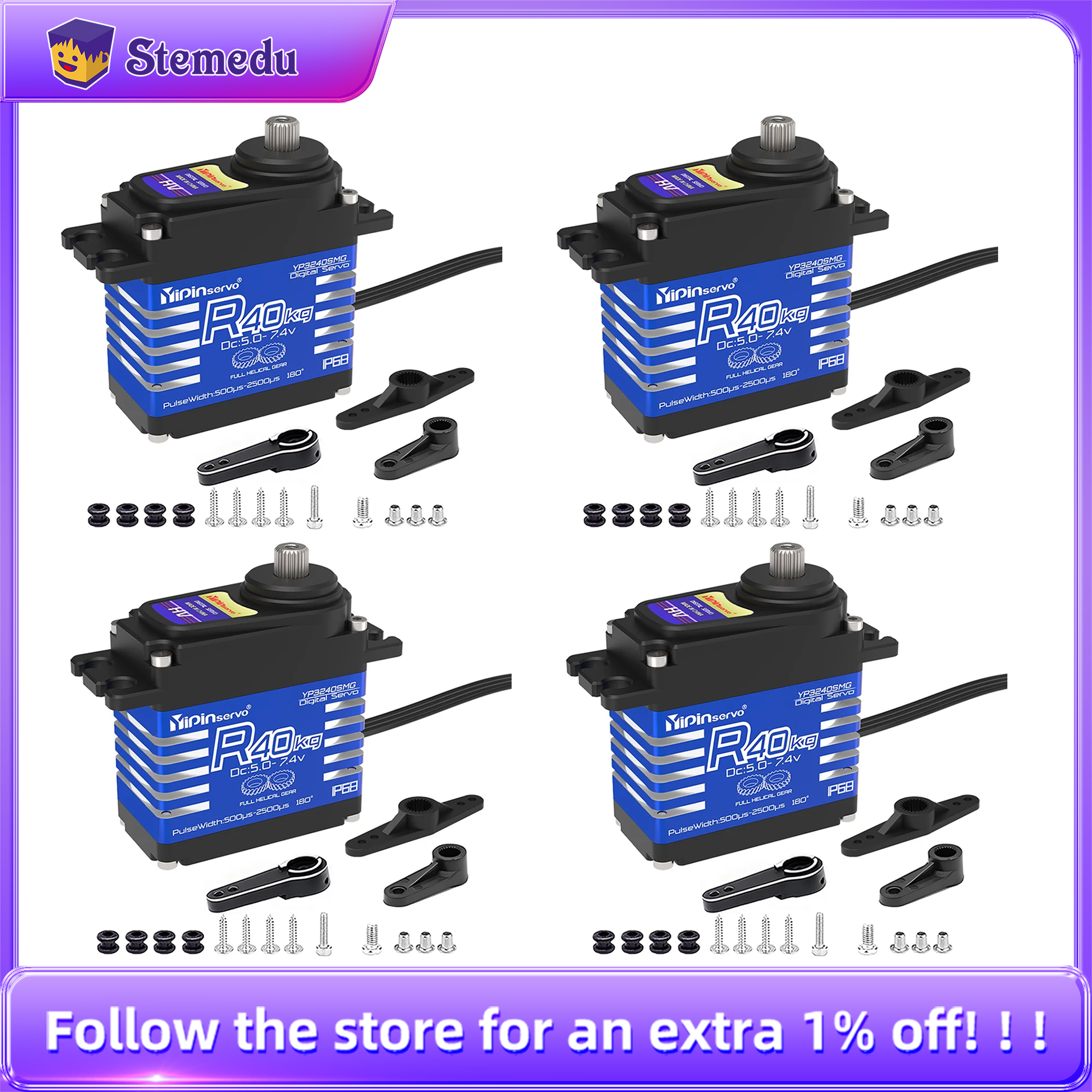 4PCS YiPinservo 40kg Metal Gea - Rc Helicopter Servo บทวิจารณ์และราคา