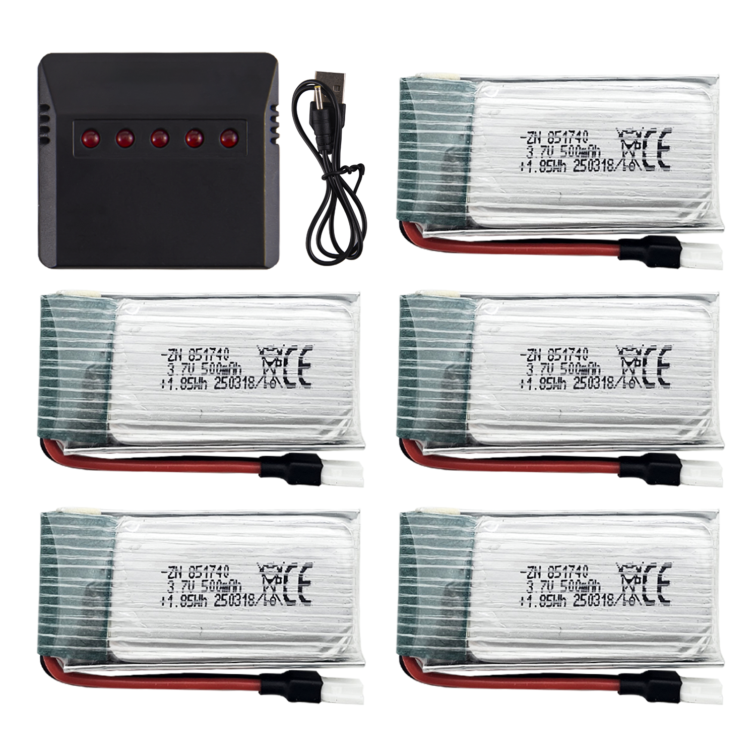 5Pcs 3.7V 500mAh LiPo Batterie - Rc Helicopter Charger บทวิจารณ์และราคา