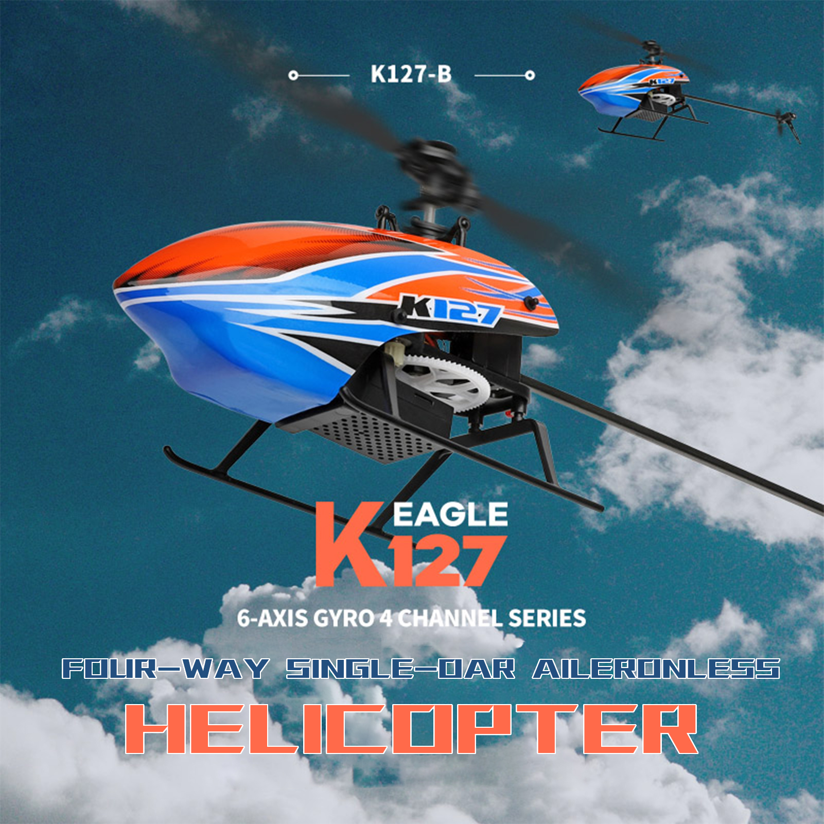 WLtoys XK K127 4CH 6-axis Gyro - Rc Helicopter Large บทวิจารณ์และราคา