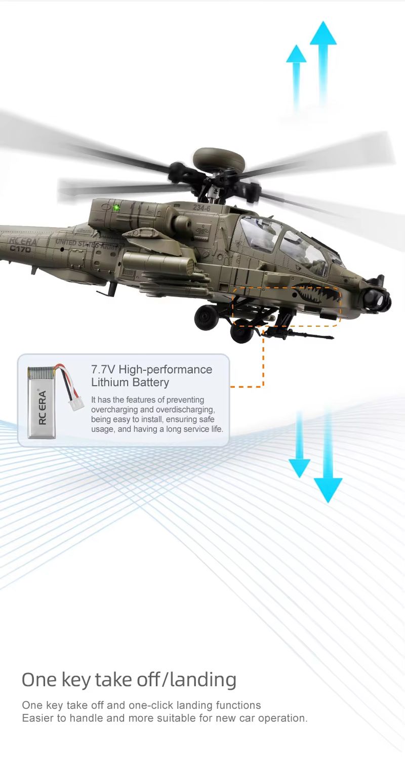 New In Stock RC Era Ah-64d Apa - Rc Helicopter Single Rotor บทวิจารณ์และราคา